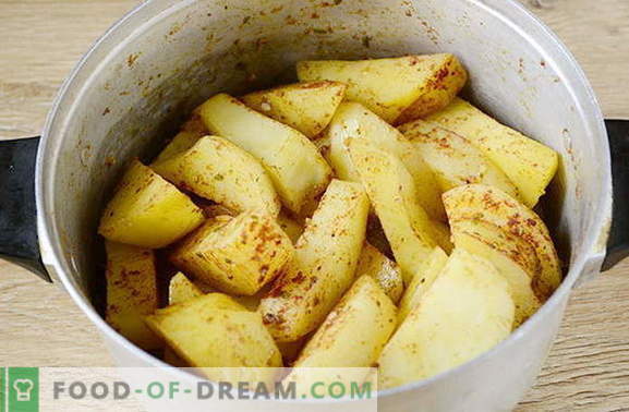 Aardappel in de oven in de oven met hartige kruiden