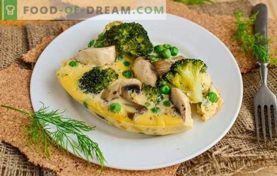 Omelet met champignons - Russische keuken met een Frans accent. Varianten van het koken omelet met paddestoelen