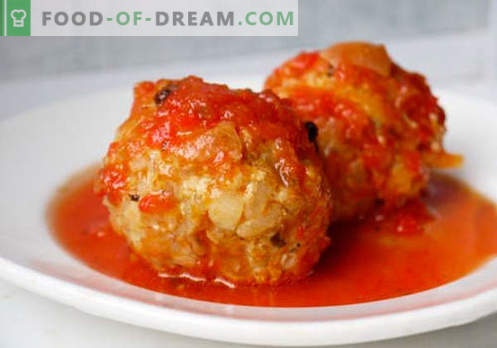 Gehaktballen - bewezen recepten. Hoe goed en smakelijk gekookte gehaktballen van gehakt vlees.