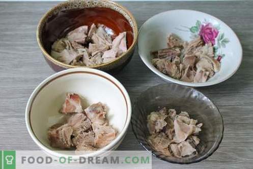 Varkensvleesknokkelgelei - voedzame, bevredigende en smakelijke schotel