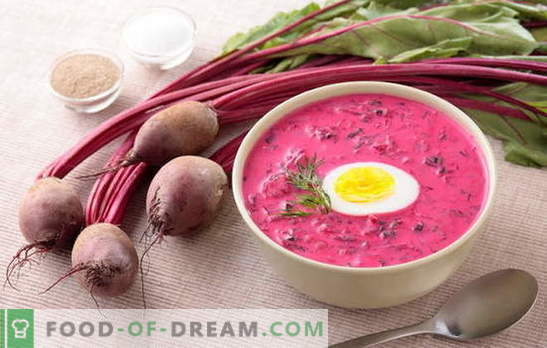 Eenvoudige koude soepen: rode bieten soep op kefir. Gebakken, gekookte en rauwe bieten - de basis voor rode biet kefir