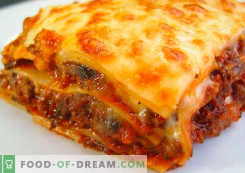 Lavash Lasagna - de juiste recepten. Hoe maak je snel en lekker lasagne van pita.