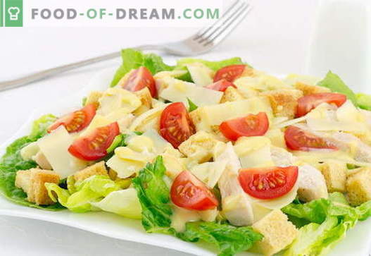 Caesarsalade met kip - de beste recepten. Hoe goed en smakelijk een salade koken 