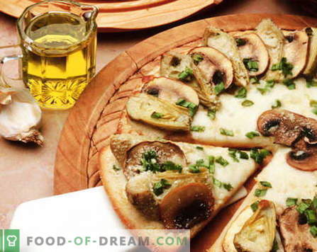 Pizza met champignons - de beste recepten. Hoe goed en smakelijk pizza met champignons bereiden.
