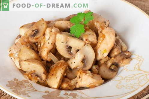 Champignons - de beste recepten. Hoe champignons en smakelijk te koken.