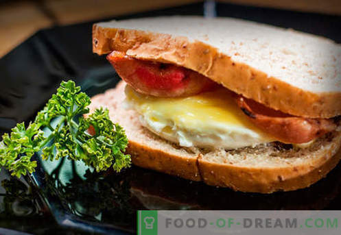 Eiersandwiches zijn de beste recepten. Hoe snel en lekker broodjes koken met eieren.