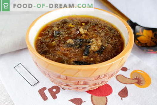 Gedroogde champignonsoep - de beste recepten. Hoe goed en smakelijk soep van gedroogde paddestoelen koken.