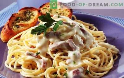 Pasta carbonara met ham en room - eet smakelijk! Italiaanse pasta recepten carbonara met ham en room