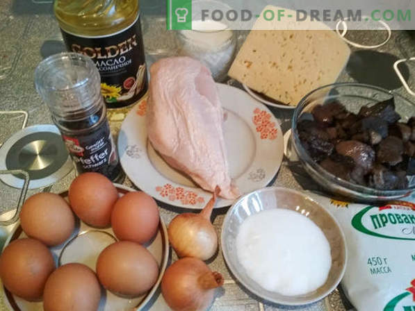 Recept voor bries met champignons en kip: een gerecht uit de Franse keuken, kookrecept met foto